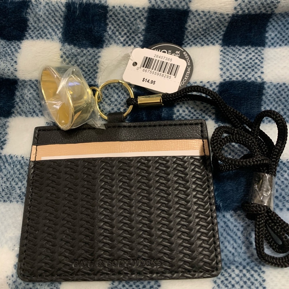 Wearable lanyard with sanitizer holder from Bath and Body Works